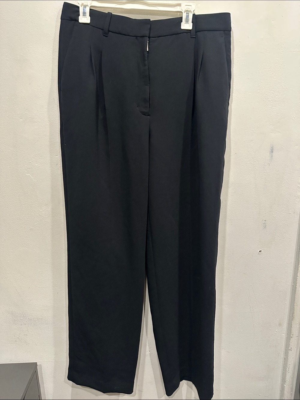 Wilfred THE EFFORTLESS PANT BLACK crepe Size 14 high waisted long minimalist
